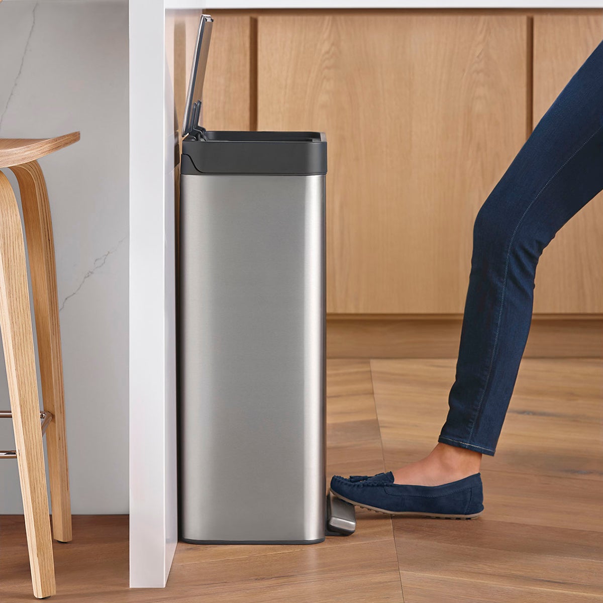 8 gallon trash can nine stars kohler stainless steel gal loft step trash can the container store 8 gallon trash can nine stars kohler stainless steel gal loft step trash can the container store